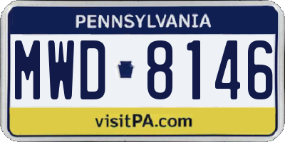 PA license plate MWD8146
