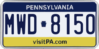 PA license plate MWD8150