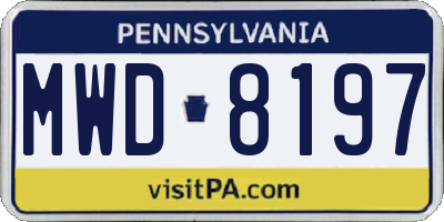 PA license plate MWD8197