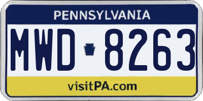 PA license plate MWD8263