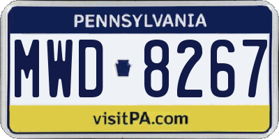 PA license plate MWD8267
