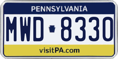 PA license plate MWD8330
