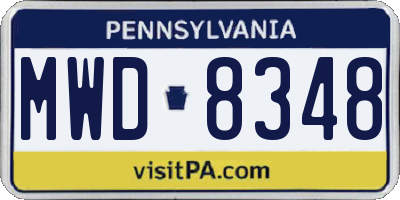 PA license plate MWD8348
