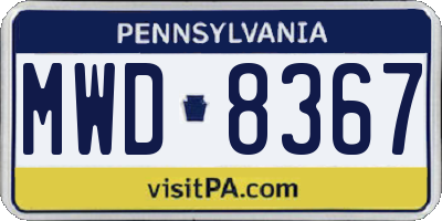 PA license plate MWD8367