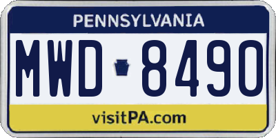 PA license plate MWD8490