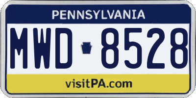 PA license plate MWD8528
