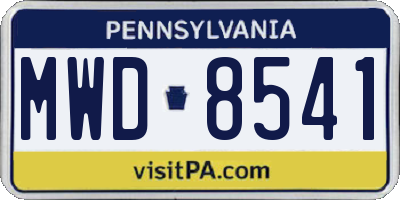 PA license plate MWD8541
