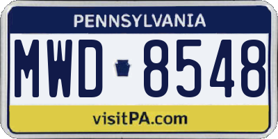PA license plate MWD8548