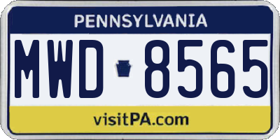 PA license plate MWD8565