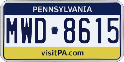 PA license plate MWD8615