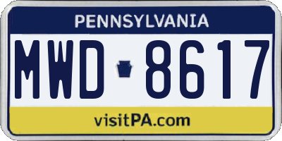 PA license plate MWD8617