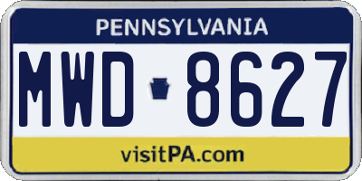 PA license plate MWD8627