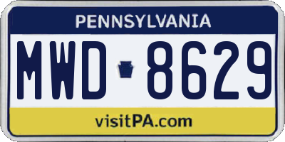 PA license plate MWD8629