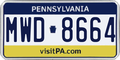 PA license plate MWD8664