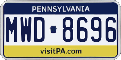 PA license plate MWD8696