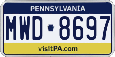 PA license plate MWD8697