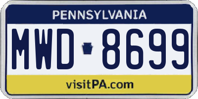 PA license plate MWD8699