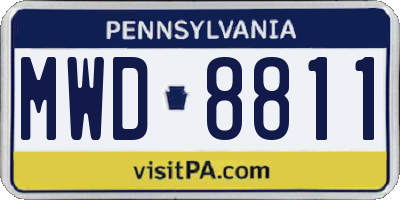 PA license plate MWD8811