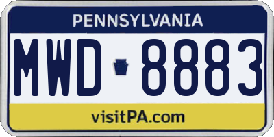 PA license plate MWD8883