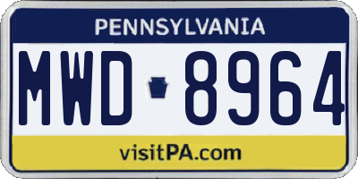 PA license plate MWD8964