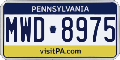PA license plate MWD8975
