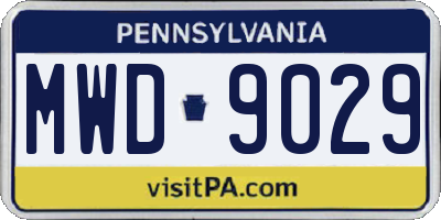 PA license plate MWD9029