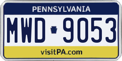 PA license plate MWD9053