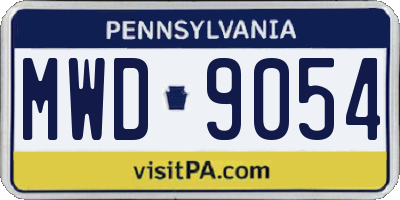 PA license plate MWD9054