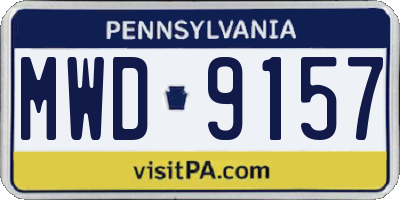 PA license plate MWD9157