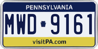 PA license plate MWD9161