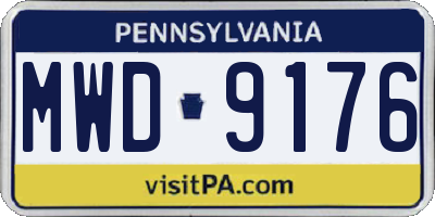 PA license plate MWD9176