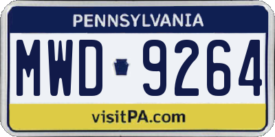 PA license plate MWD9264