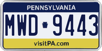 PA license plate MWD9443