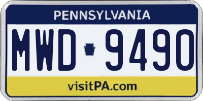 PA license plate MWD9490