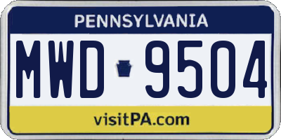 PA license plate MWD9504