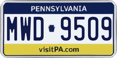 PA license plate MWD9509
