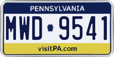 PA license plate MWD9541