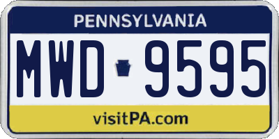 PA license plate MWD9595