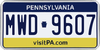 PA license plate MWD9607