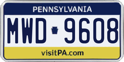 PA license plate MWD9608