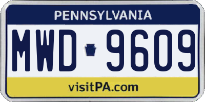 PA license plate MWD9609