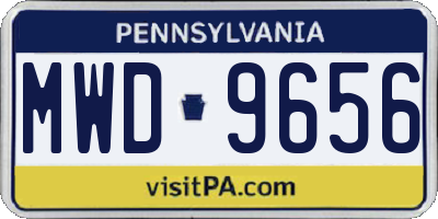 PA license plate MWD9656