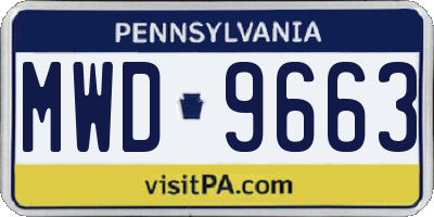 PA license plate MWD9663