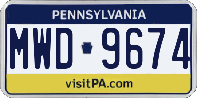PA license plate MWD9674