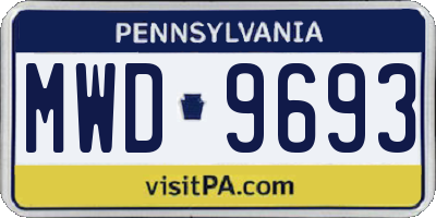 PA license plate MWD9693