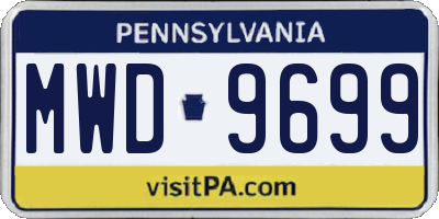 PA license plate MWD9699