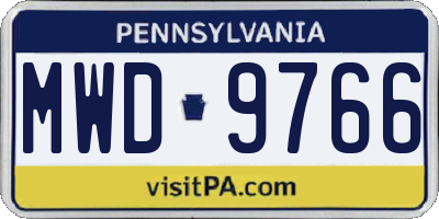 PA license plate MWD9766