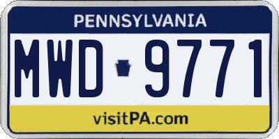 PA license plate MWD9771