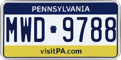 PA license plate MWD9788
