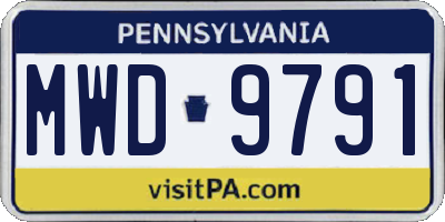 PA license plate MWD9791